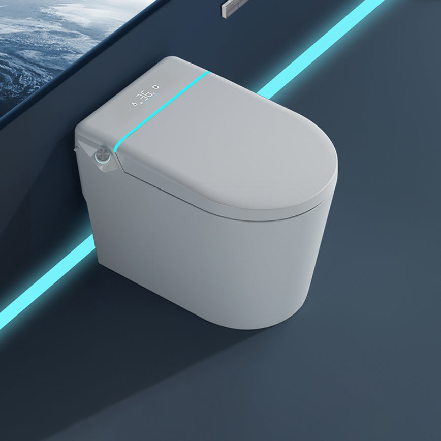 Elongated White Leak-Proof Ceramic Contemporary Foot Sensor Smart Toilet Clearhalo 'Bathroom Remodel & Bathroom Fixtures' 'Bidets' 'Home Improvement' 'home_improvement' 'home_improvement_bidets' 'Toilets & Bidets' 7438321