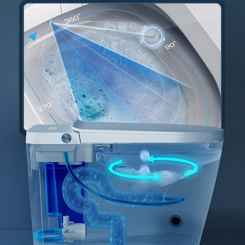 Elongated White Leak-Proof Ceramic Contemporary Foot Sensor Smart Toilet Clearhalo 'Bathroom Remodel & Bathroom Fixtures' 'Bidets' 'Home Improvement' 'home_improvement' 'home_improvement_bidets' 'Toilets & Bidets' 7438328