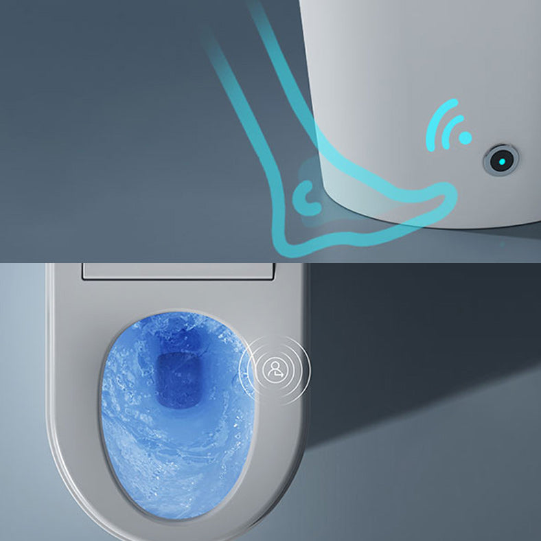 Elongated White Leak-Proof Ceramic Contemporary Foot Sensor Smart Toilet Clearhalo 'Bathroom Remodel & Bathroom Fixtures' 'Bidets' 'Home Improvement' 'home_improvement' 'home_improvement_bidets' 'Toilets & Bidets' 7438333