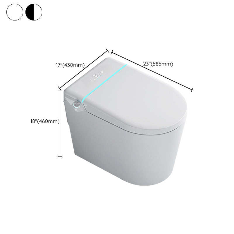 Elongated White Leak-Proof Ceramic Contemporary Foot Sensor Smart Toilet Clearhalo 'Bathroom Remodel & Bathroom Fixtures' 'Bidets' 'Home Improvement' 'home_improvement' 'home_improvement_bidets' 'Toilets & Bidets' 7438338