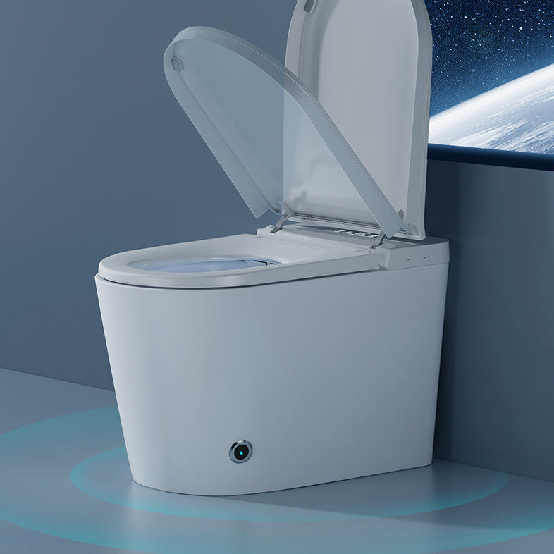 Contemporary White Leak-Proof Ceramic Foot Sensor Smart Toilet Clearhalo 'Bathroom Remodel & Bathroom Fixtures' 'Bidets' 'Home Improvement' 'home_improvement' 'home_improvement_bidets' 'Toilets & Bidets' 7438349