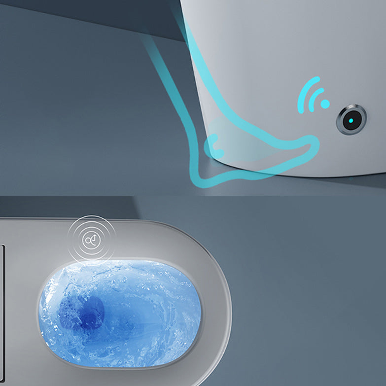 Contemporary White Leak-Proof Ceramic Foot Sensor Smart Toilet Clearhalo 'Bathroom Remodel & Bathroom Fixtures' 'Bidets' 'Home Improvement' 'home_improvement' 'home_improvement_bidets' 'Toilets & Bidets' 7438350