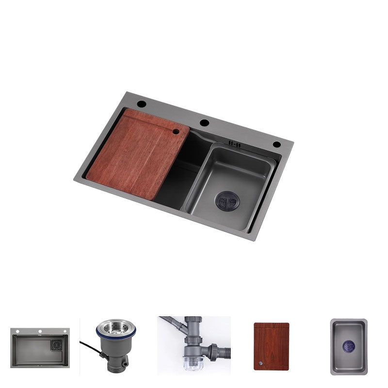 Drop-In Kitchen Sink Overflow Hole Design Kitchen Sink with Soundproofing Sink Only None Clearhalo 'Home Improvement' 'home_improvement' 'home_improvement_kitchen_sinks' 'Kitchen Remodel & Kitchen Fixtures' 'Kitchen Sinks & Faucet Components' 'Kitchen Sinks' 'kitchen_sinks' 7440247