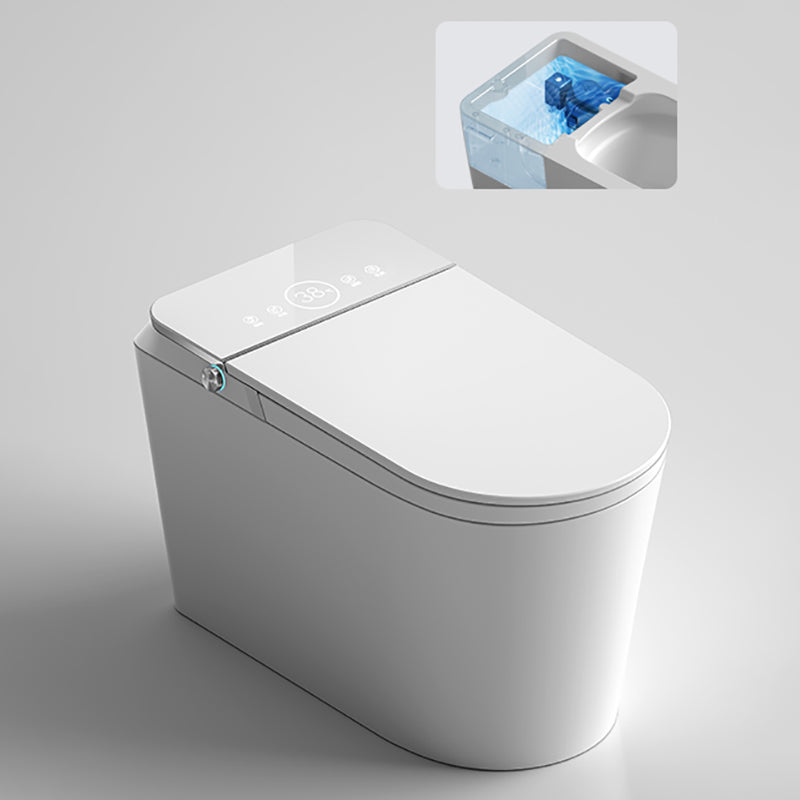 Contemporary Floor Mount Bidet Elongated Foot Sensor Ceramic Heated Seat White Clearhalo 'Bathroom Remodel & Bathroom Fixtures' 'Bidets' 'Home Improvement' 'home_improvement' 'home_improvement_bidets' 'Toilets & Bidets' 7443461