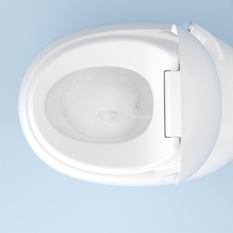 Contemporary Floor Mount Bidet Round White Foot Sensor Heated Seat Dryer Clearhalo 'Bathroom Remodel & Bathroom Fixtures' 'Bidets' 'Home Improvement' 'home_improvement' 'home_improvement_bidets' 'Toilets & Bidets' 7443479