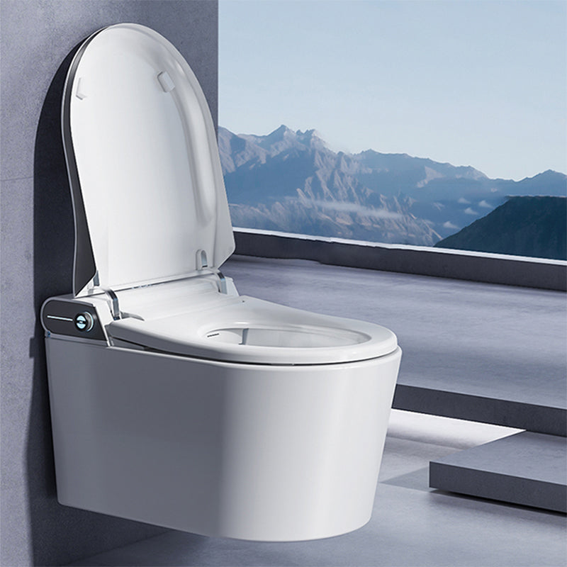 Contemporary Wall Mounted Bidet Elongated White Foot Sensor Heated Seat Clearhalo 'Bathroom Remodel & Bathroom Fixtures' 'Bidets' 'Home Improvement' 'home_improvement' 'home_improvement_bidets' 'Toilets & Bidets' 7443495