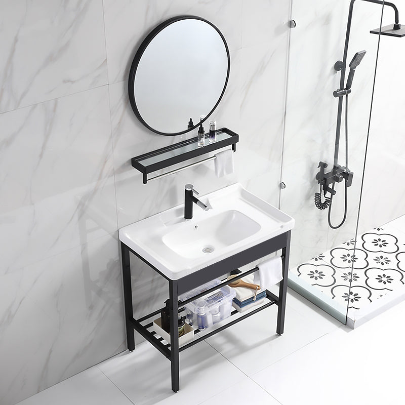 Freestanding Bathroom Vanity Modern Faucet Included Bathroom Sink Vanity Clearhalo 'Bathroom Remodel & Bathroom Fixtures' 'Bathroom Vanities' 'bathroom_vanities' 'Home Improvement' 'home_improvement' 'home_improvement_bathroom_vanities' 7444191