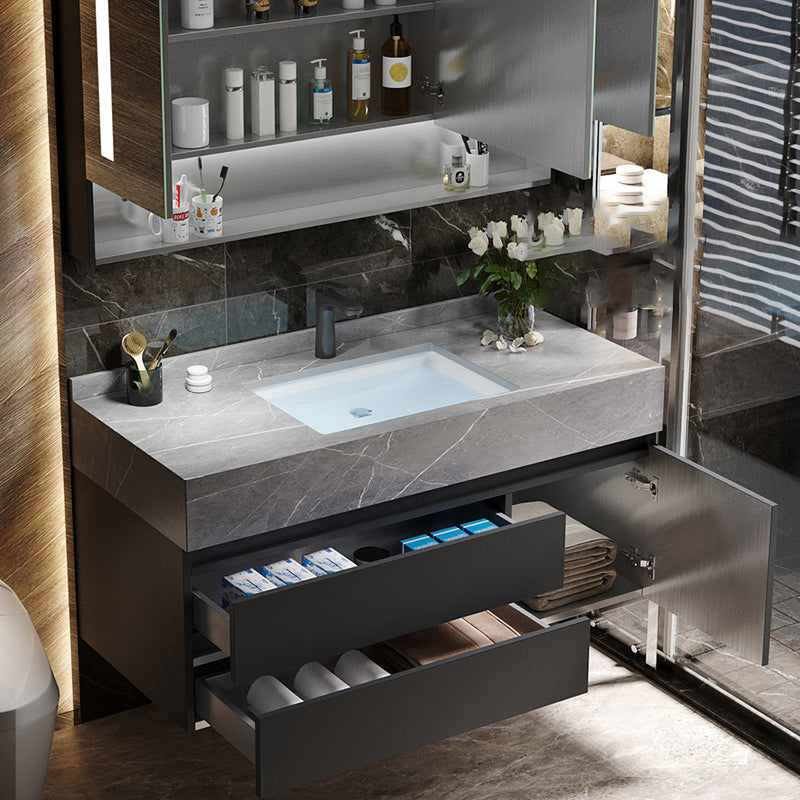 Bathroom Vanity Set Ceramic Rectangular Drawers Wall Mounted Vanity Sink Clearhalo 'Bathroom Remodel & Bathroom Fixtures' 'Bathroom Vanities' 'bathroom_vanities' 'Home Improvement' 'home_improvement' 'home_improvement_bathroom_vanities' 7444250