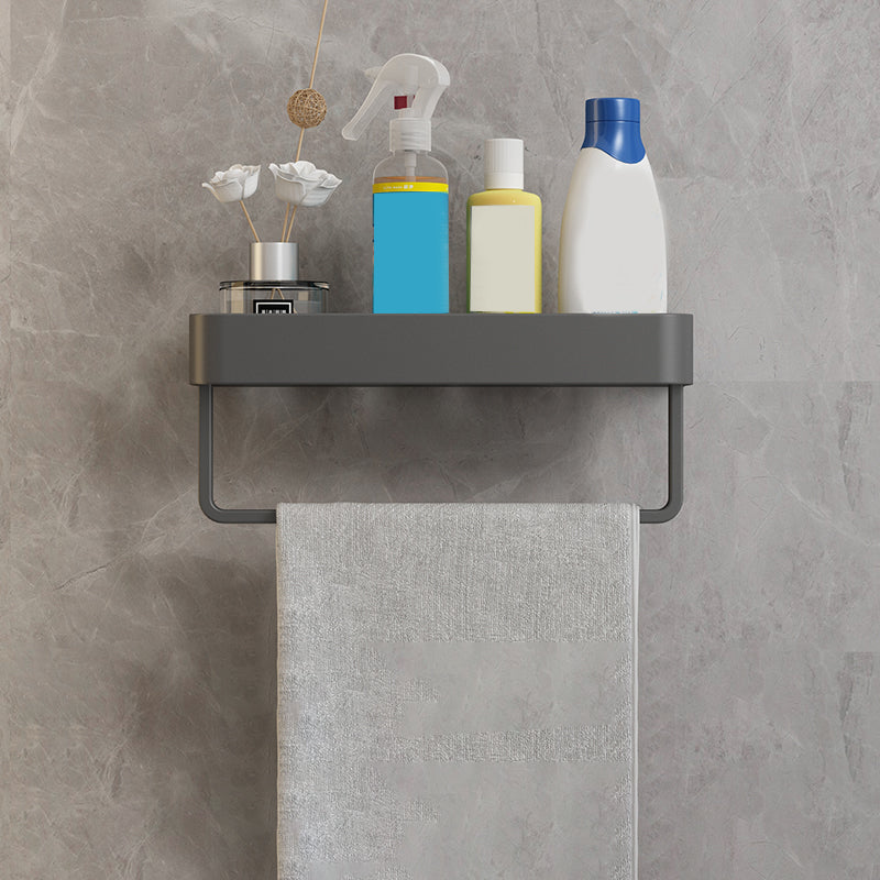 Minimalist Matte Metal Bathroom Accessory Set Modern Bath Shelf 12" Towel Bar Included 1 Piece Clearhalo 'Bathroom Hardware Sets' 'Bathroom Hardware' 'Bathroom Remodel & Bathroom Fixtures' 'bathroom_hardware_sets' 'Home Improvement' 'home_improvement' 'home_improvement_bathroom_hardware_sets' 7444577