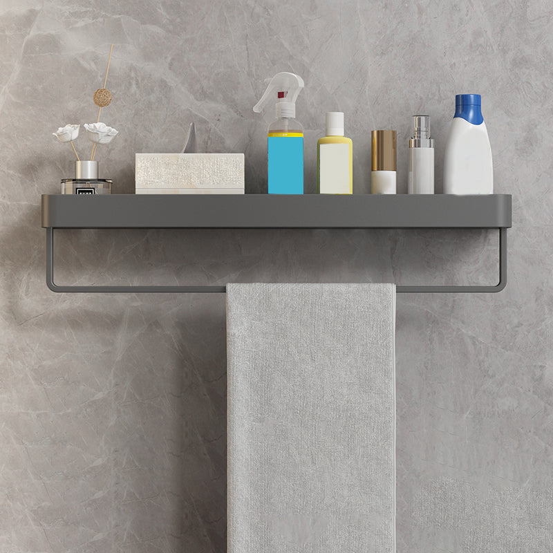 Minimalist Matte Metal Bathroom Accessory Set Modern Bath Shelf 23.5" Towel Bar Included 1 Piece Clearhalo 'Bathroom Hardware Sets' 'Bathroom Hardware' 'Bathroom Remodel & Bathroom Fixtures' 'bathroom_hardware_sets' 'Home Improvement' 'home_improvement' 'home_improvement_bathroom_hardware_sets' 7444582