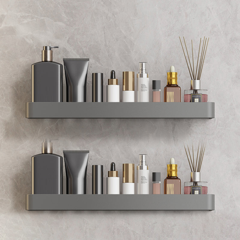 Minimalist Matte Metal Bathroom Accessory Set Modern Bath Shelf 20" Towel Bar Not Included 2 Piece Set Clearhalo 'Bathroom Hardware Sets' 'Bathroom Hardware' 'Bathroom Remodel & Bathroom Fixtures' 'bathroom_hardware_sets' 'Home Improvement' 'home_improvement' 'home_improvement_bathroom_hardware_sets' 7444597