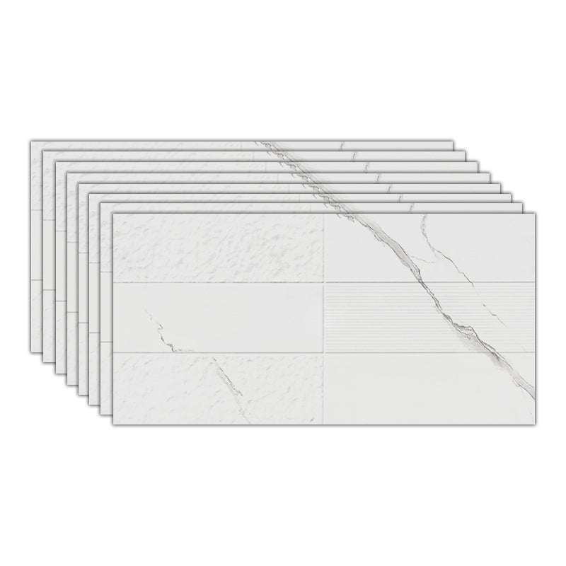 Modern Style Rectangle Floor Tile Waterproof Straight Edge Floor Tile Textured White Clearhalo 'Floor Tiles & Wall Tiles' 'floor_tiles_wall_tiles' 'Flooring 'Home Improvement' 'home_improvement' 'home_improvement_floor_tiles_wall_tiles' Walls and Ceiling' 7451945