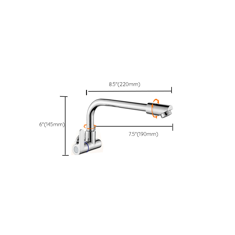 Contemporary Single Handle Kitchen Faucet 1 Hold Bar Faucet with No Sensor Clearhalo 'Home Improvement' 'home_improvement' 'home_improvement_kitchen_faucets' 'Kitchen Faucets' 'Kitchen Remodel & Kitchen Fixtures' 'Kitchen Sinks & Faucet Components' 'kitchen_faucets' 7452676