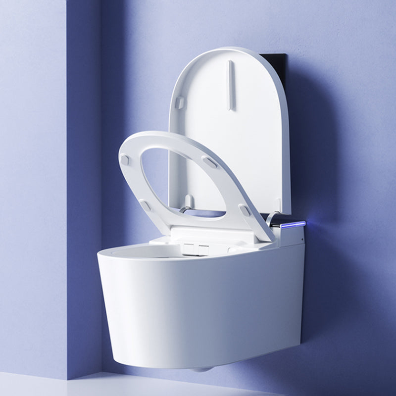 Contemporary Wall Mounted Bidet Elongated White Heated Seat Ceramic Dryer Clearhalo 'Bathroom Remodel & Bathroom Fixtures' 'Bidets' 'Home Improvement' 'home_improvement' 'home_improvement_bidets' 'Toilets & Bidets' 7453935