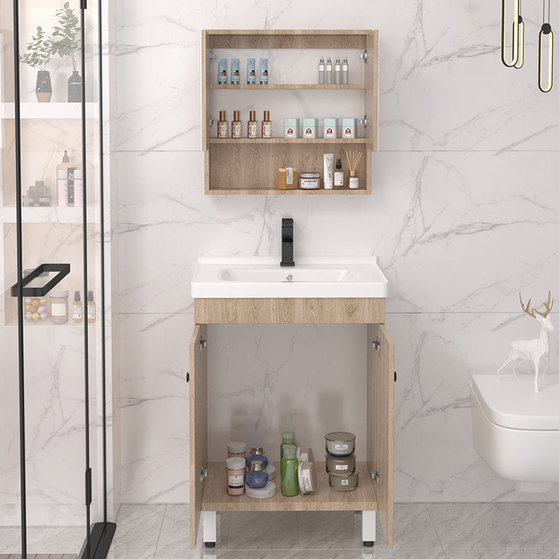 Modern Wood Bathroom Vanity Set Freestanding Single-Sink Bathroom Sink Vanity Clearhalo 'Bathroom Remodel & Bathroom Fixtures' 'Bathroom Vanities' 'bathroom_vanities' 'Home Improvement' 'home_improvement' 'home_improvement_bathroom_vanities' 7454760