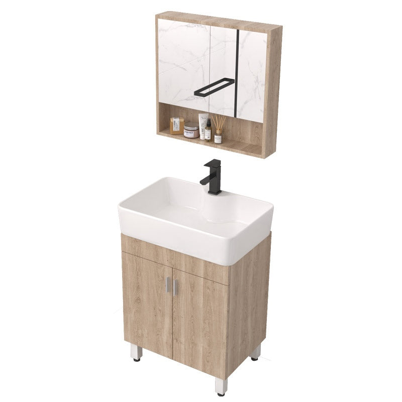 Modern Wood Bathroom Vanity Set Freestanding Single-Sink Bathroom Sink Vanity Clearhalo 'Bathroom Remodel & Bathroom Fixtures' 'Bathroom Vanities' 'bathroom_vanities' 'Home Improvement' 'home_improvement' 'home_improvement_bathroom_vanities' 7454764