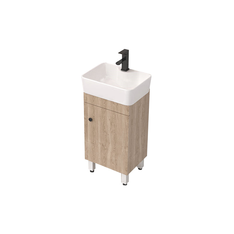 Modern Wood Bathroom Vanity Set Freestanding Single-Sink Bathroom Sink Vanity Vanity & Faucet 16"L x 12"W x 33"H Clearhalo 'Bathroom Remodel & Bathroom Fixtures' 'Bathroom Vanities' 'bathroom_vanities' 'Home Improvement' 'home_improvement' 'home_improvement_bathroom_vanities' 7454778