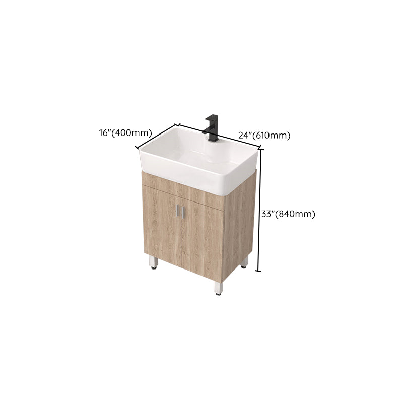 Modern Wood Bathroom Vanity Set Freestanding Single-Sink Bathroom Sink Vanity Clearhalo 'Bathroom Remodel & Bathroom Fixtures' 'Bathroom Vanities' 'bathroom_vanities' 'Home Improvement' 'home_improvement' 'home_improvement_bathroom_vanities' 7454800