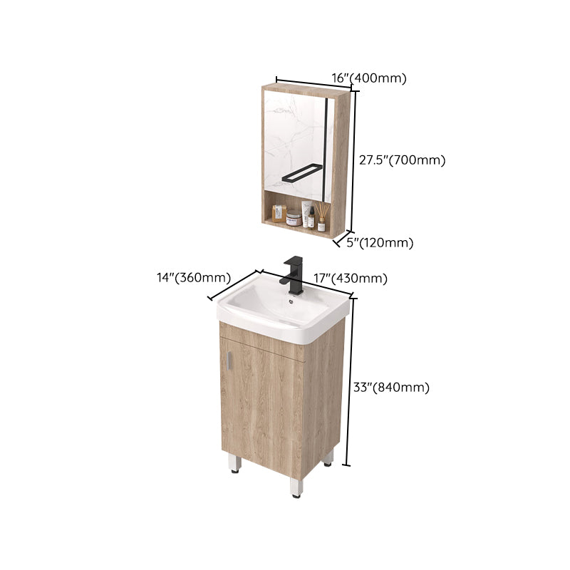 Modern Wood Bathroom Vanity Set Freestanding Single-Sink Bathroom Sink Vanity Clearhalo 'Bathroom Remodel & Bathroom Fixtures' 'Bathroom Vanities' 'bathroom_vanities' 'Home Improvement' 'home_improvement' 'home_improvement_bathroom_vanities' 7454809