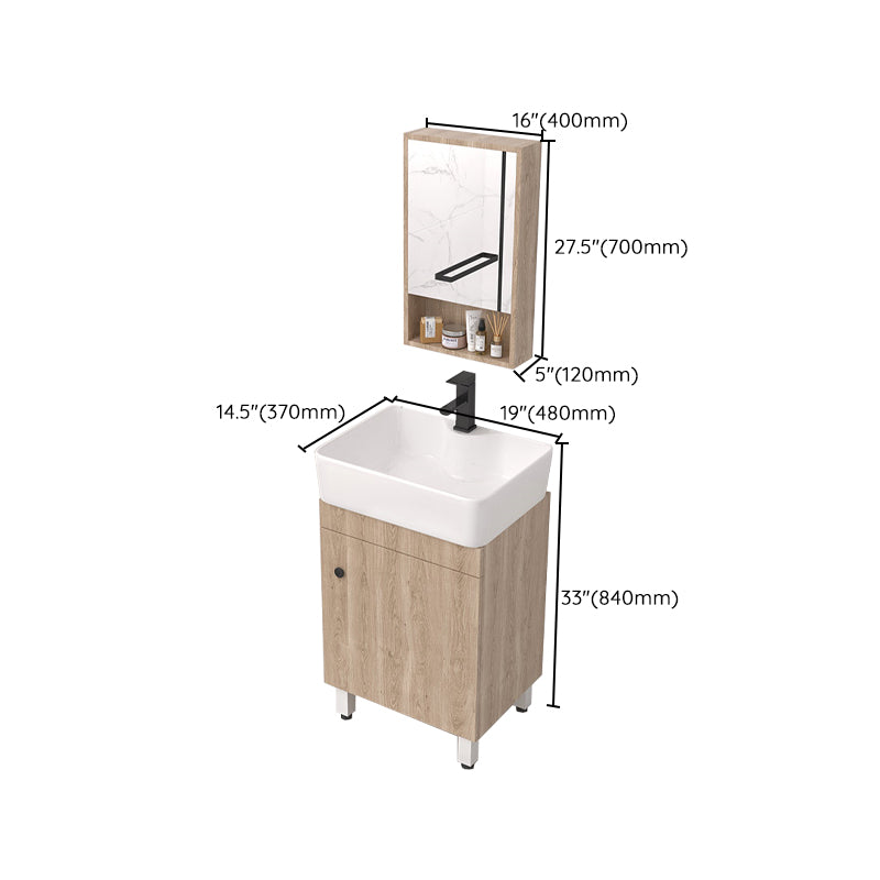 Modern Wood Bathroom Vanity Set Freestanding Single-Sink Bathroom Sink Vanity Clearhalo 'Bathroom Remodel & Bathroom Fixtures' 'Bathroom Vanities' 'bathroom_vanities' 'Home Improvement' 'home_improvement' 'home_improvement_bathroom_vanities' 7454810