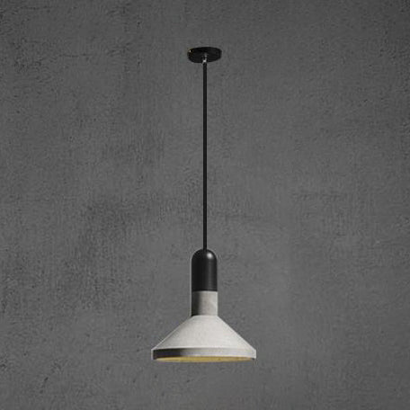 Industrial Conic Shade Hanging Lamp 1 Light Cement Pendant Fixture in Wood/Red/Black Finish over Table Clearhalo 'Ceiling Lights' 'Modern Pendants' 'Modern' 'Pendant Lights' 'Pendants' Lighting' 74598