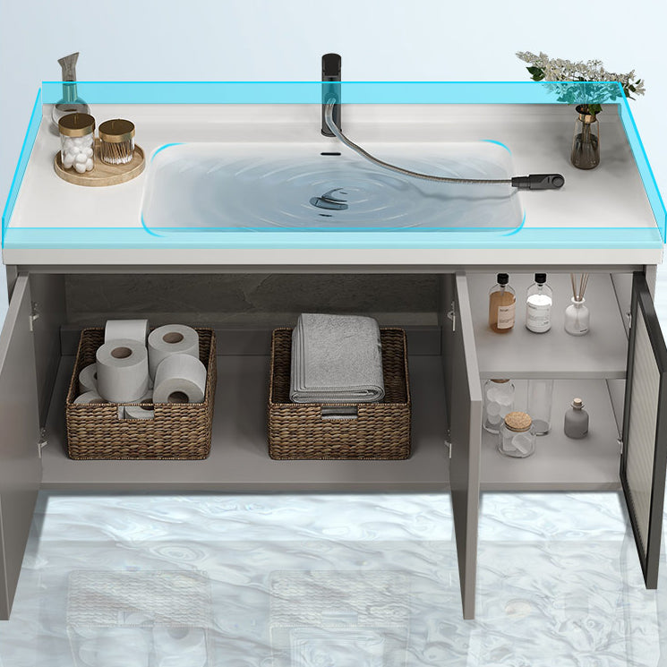 Modern Rectangular Sink Vanity Ceramic Top Single Wall Mount Vanity Clearhalo 'Bathroom Remodel & Bathroom Fixtures' 'Bathroom Vanities' 'bathroom_vanities' 'Home Improvement' 'home_improvement' 'home_improvement_bathroom_vanities' 7462831