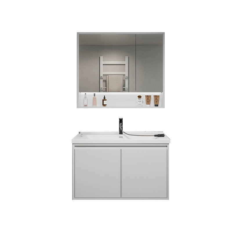 Rectangular Vanity Modern White Ceramic Top Single Wall Mount Vanity Set Vanity & Faucet & Mirror Cabinet https://res.litfad.com/site/img/item/2023/02/18/7462870/1200x1200.jpg Clearhalo 'Bathroom Remodel & Bathroom Fixtures' 'Bathroom Vanities' 'bathroom_vanities' 'Home Improvement' 'home_improvement' 'home_improvement_bathroom_vanities' 7462870