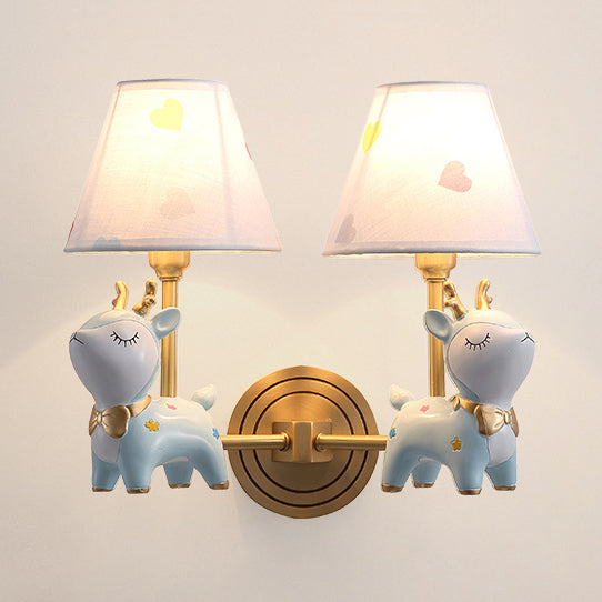 Modern Coolie Shade Wall Light Single Head Candy Colored Wall Lamp with Animal for Baby Room Blue A Clearhalo 'Wall Lamps & Sconces' 'Wall Lights' Lighting' 74629