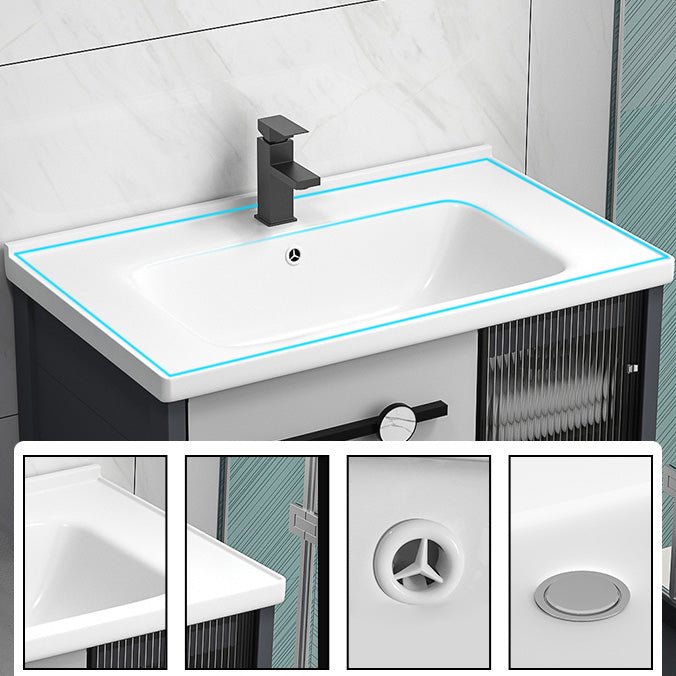 Modern Single Sink Vanity Metal Frame Rectangular Vanity Set Clearhalo 'Bathroom Remodel & Bathroom Fixtures' 'Bathroom Vanities' 'bathroom_vanities' 'Home Improvement' 'home_improvement' 'home_improvement_bathroom_vanities' 7462942