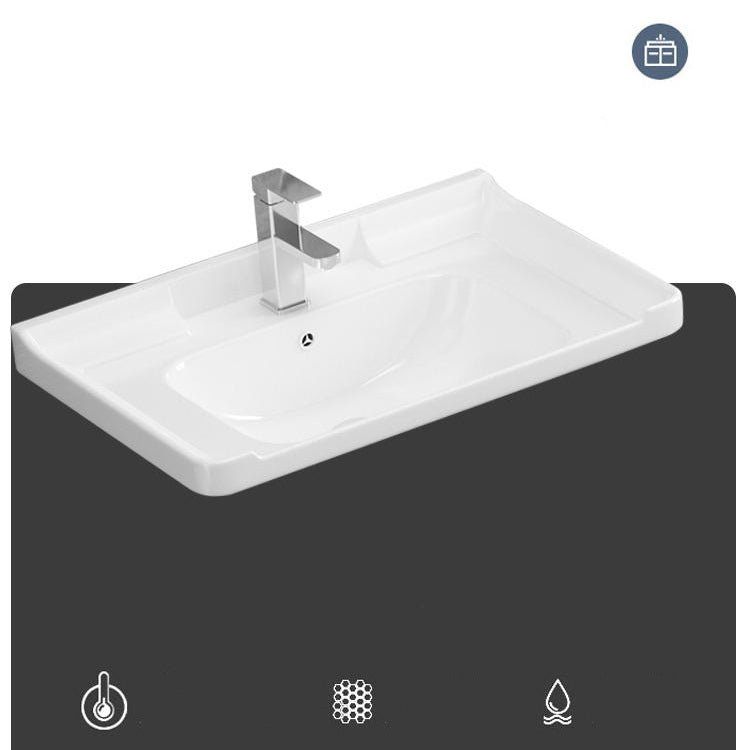 Modern Sink Vanity Freestanding Wood Bathroom Sink Vanity with Mirror Clearhalo 'Bathroom Remodel & Bathroom Fixtures' 'Bathroom Vanities' 'bathroom_vanities' 'Home Improvement' 'home_improvement' 'home_improvement_bathroom_vanities' 7462973