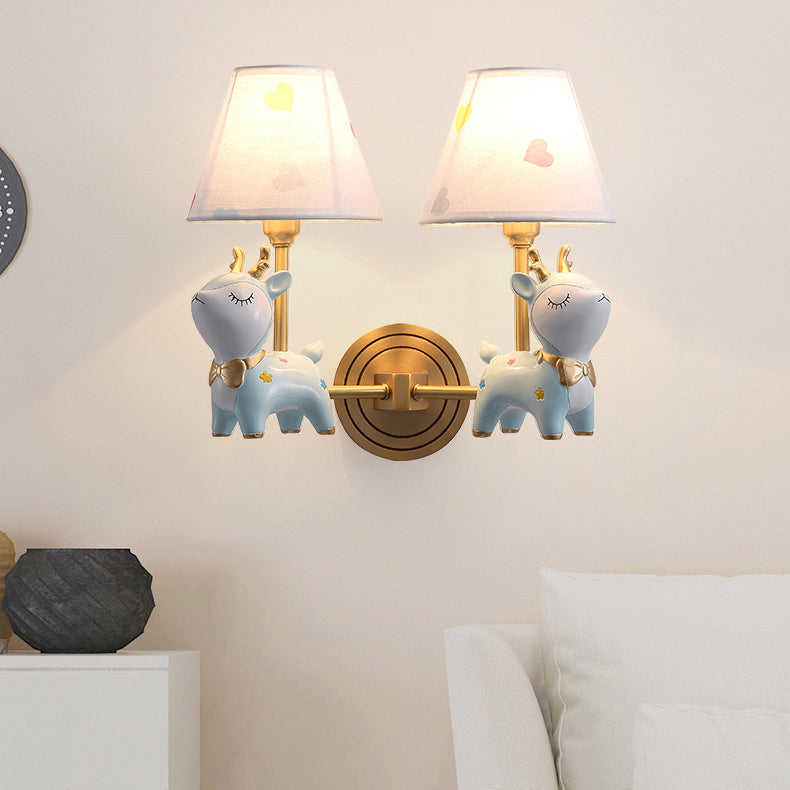 Modern Coolie Shade Wall Light Single Head Candy Colored Wall Lamp with Animal for Baby Room Clearhalo 'Wall Lamps & Sconces' 'Wall Lights' Lighting' 74631