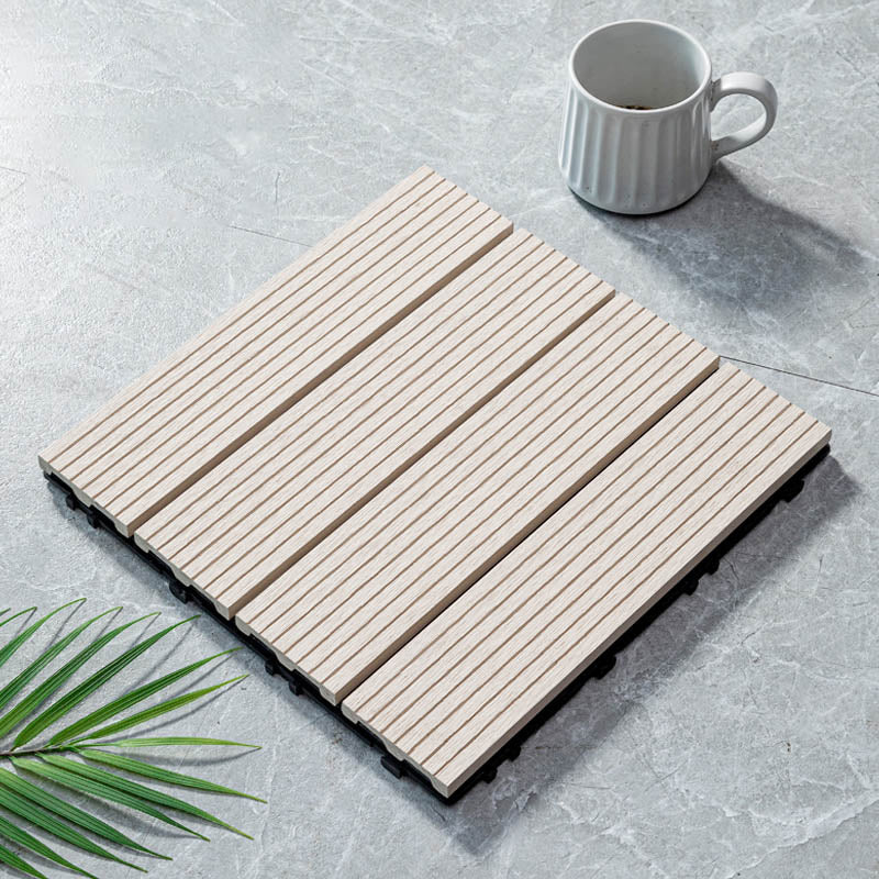 Classical Wooden Flooring Tiles Interlocking Garden Patio Flooring Tiles White Straight Grain Clearhalo 'Home Improvement' 'home_improvement' 'home_improvement_outdoor_deck_tiles_planks' 'Outdoor Deck Tiles & Planks' 'Outdoor Flooring & Tile' 'Outdoor Remodel' 'outdoor_deck_tiles_planks' 7464994