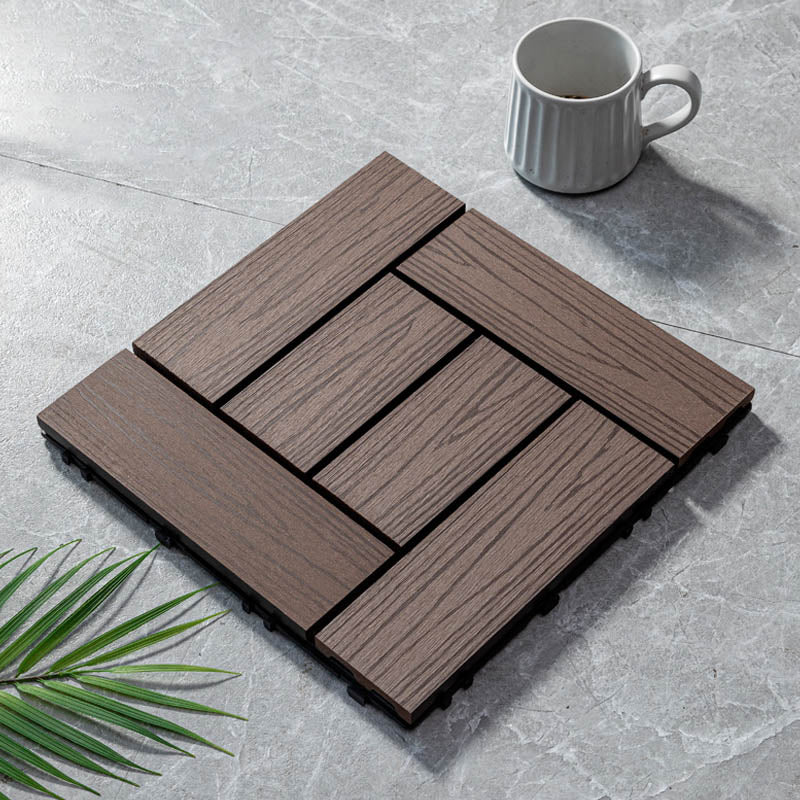 Classical Wooden Flooring Tiles Interlocking Garden Patio Flooring Tiles Dark Coffee Transformation Clearhalo 'Home Improvement' 'home_improvement' 'home_improvement_outdoor_deck_tiles_planks' 'Outdoor Deck Tiles & Planks' 'Outdoor Flooring & Tile' 'Outdoor Remodel' 'outdoor_deck_tiles_planks' 7465011