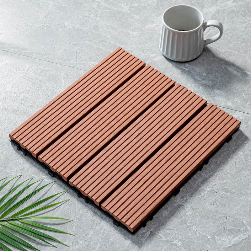 Classical Wooden Flooring Tiles Interlocking Garden Patio Flooring Tiles Red Brown Straight Grain Clearhalo 'Home Improvement' 'home_improvement' 'home_improvement_outdoor_deck_tiles_planks' 'Outdoor Deck Tiles & Planks' 'Outdoor Flooring & Tile' 'Outdoor Remodel' 'outdoor_deck_tiles_planks' 7465017