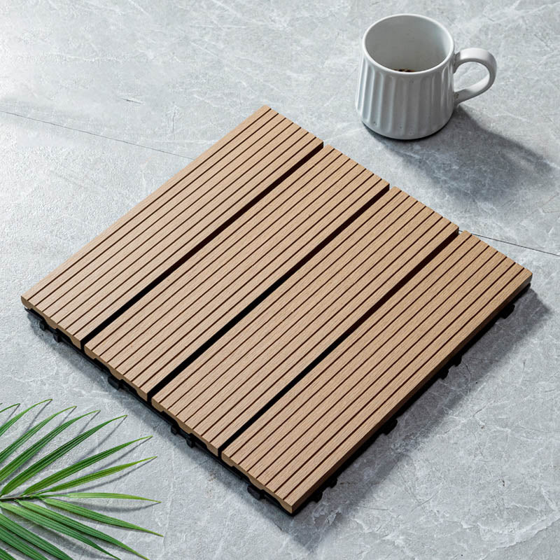 Classical Wooden Flooring Tiles Interlocking Garden Patio Flooring Tiles Yellow Brown Straight Grain Clearhalo 'Home Improvement' 'home_improvement' 'home_improvement_outdoor_deck_tiles_planks' 'Outdoor Deck Tiles & Planks' 'Outdoor Flooring & Tile' 'Outdoor Remodel' 'outdoor_deck_tiles_planks' 7465024