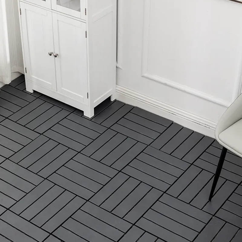 Classical Deck Tile Interlocking Wood Outdoor Flooring Flooring Tile Dark Gray 10.7 sq ft. - 11 Pieces Clearhalo 'Home Improvement' 'home_improvement' 'home_improvement_outdoor_deck_tiles_planks' 'Outdoor Deck Tiles & Planks' 'Outdoor Flooring & Tile' 'Outdoor Remodel' 'outdoor_deck_tiles_planks' 7465034