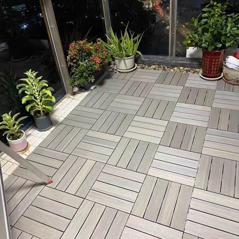 Classical Deck Tile Interlocking Wood Outdoor Flooring Flooring Tile Old Wood 10.7 sq ft. - 11 Pieces Clearhalo 'Home Improvement' 'home_improvement' 'home_improvement_outdoor_deck_tiles_planks' 'Outdoor Deck Tiles & Planks' 'Outdoor Flooring & Tile' 'Outdoor Remodel' 'outdoor_deck_tiles_planks' 7465050