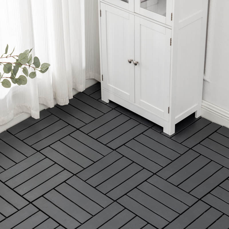 Classical Wood Outdoor Flooring Interlocking Patio Flooring Tiles Dark Gray 10.7 sq ft. - 11 Pieces Clearhalo 'Home Improvement' 'home_improvement' 'home_improvement_outdoor_deck_tiles_planks' 'Outdoor Deck Tiles & Planks' 'Outdoor Flooring & Tile' 'Outdoor Remodel' 'outdoor_deck_tiles_planks' 7465067