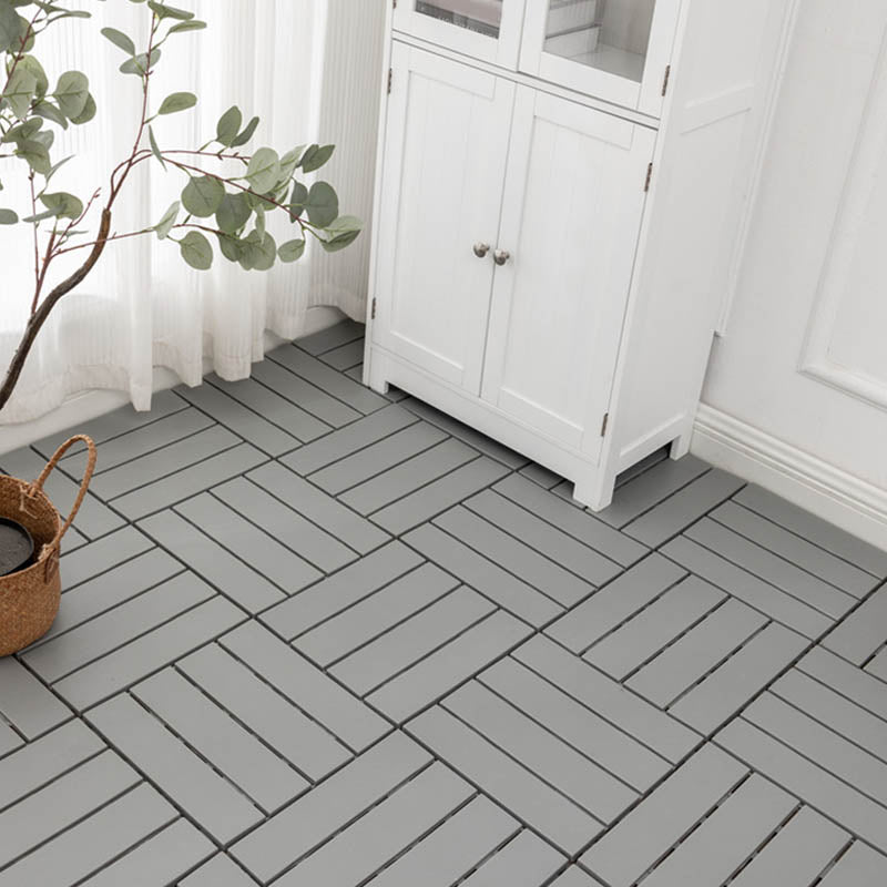 Classical Wood Outdoor Flooring Interlocking Patio Flooring Tiles Light Gray 10.7 sq ft. - 11 Pieces Clearhalo 'Home Improvement' 'home_improvement' 'home_improvement_outdoor_deck_tiles_planks' 'Outdoor Deck Tiles & Planks' 'Outdoor Flooring & Tile' 'Outdoor Remodel' 'outdoor_deck_tiles_planks' 7465070