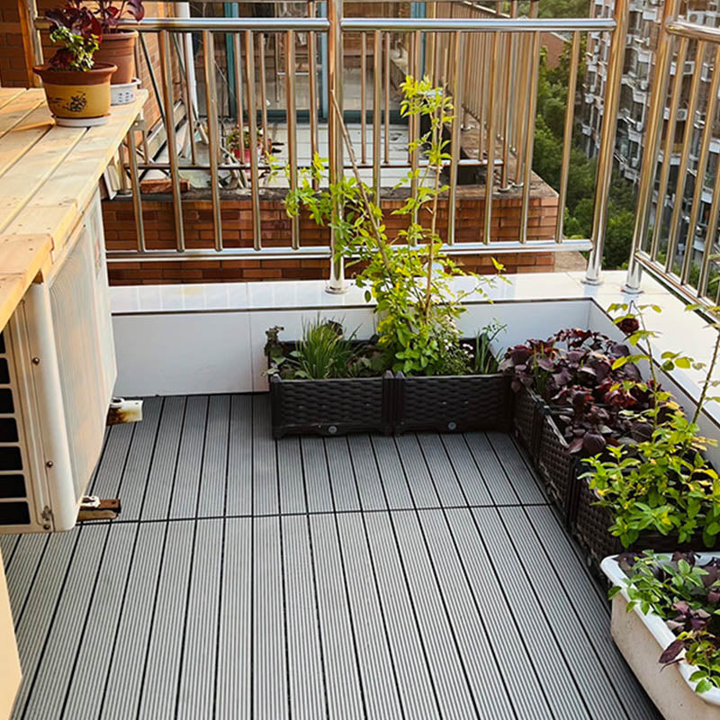 Classical Square Decking Tiles Solid Color Composite Patio Flooring Tiles 12"L x 35"W Black/Gray Clearhalo 'Home Improvement' 'home_improvement' 'home_improvement_outdoor_deck_tiles_planks' 'Outdoor Deck Tiles & Planks' 'Outdoor Flooring & Tile' 'Outdoor Remodel' 'outdoor_deck_tiles_planks' 7465203