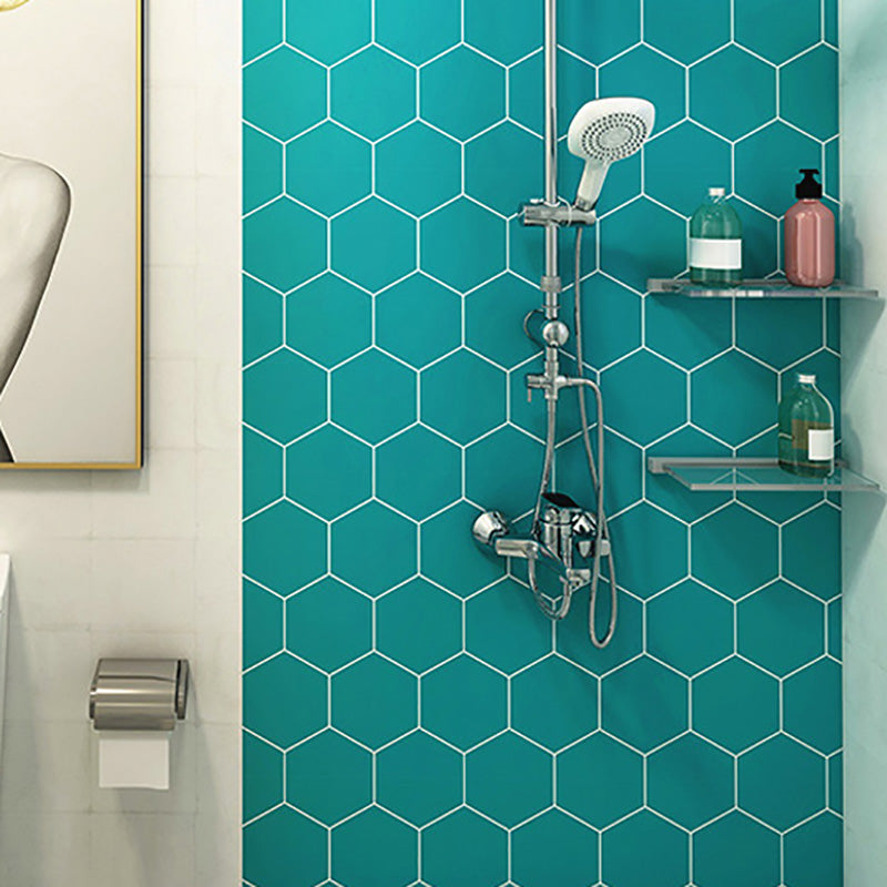 Hexagonal Peel and Stick Tiles Mosaic Tile Peel and Stick Backsplash Green Clearhalo 'Flooring 'Home Improvement' 'home_improvement' 'home_improvement_peel_stick_blacksplash' 'Peel & Stick Backsplash Tile' 'peel_stick_blacksplash' 'Walls & Ceilings' Walls and Ceiling' 7467621