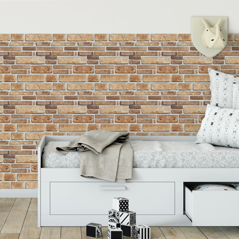 3D Plastic Backsplash Panels Industrial Waterproof Wall Paneling Yellow-Brown 5-Piece Set Clearhalo 'Flooring 'Home Improvement' 'home_improvement' 'home_improvement_wall_paneling' 'Wall Paneling' 'wall_paneling' 'Walls & Ceilings' Walls and Ceiling' 7468123