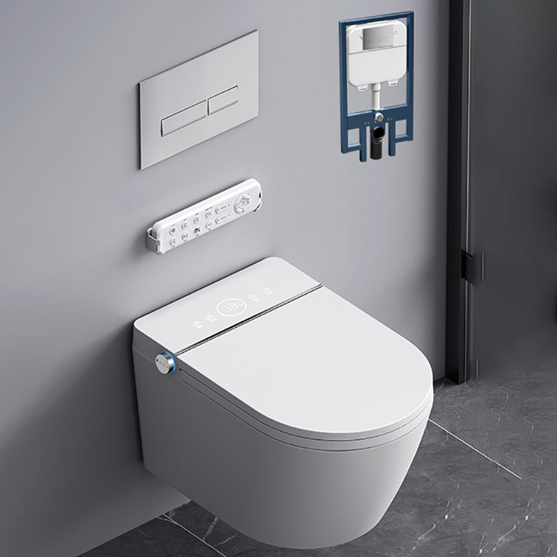 Elongated Wall Hung Toilet Set in White Smart Bidet With Warm Air Dryer Toilet with Water Tank Clearhalo 'Bathroom Remodel & Bathroom Fixtures' 'Bidets' 'Home Improvement' 'home_improvement' 'home_improvement_bidets' 'Toilets & Bidets' 7470035