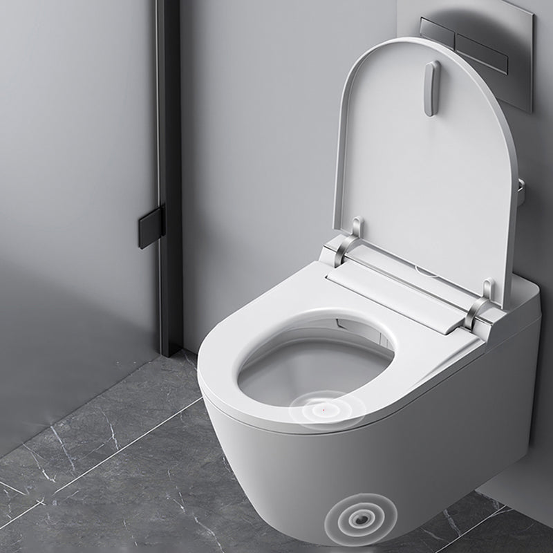 Elongated Wall Hung Toilet Set in White Smart Bidet With Warm Air Dryer Clearhalo 'Bathroom Remodel & Bathroom Fixtures' 'Bidets' 'Home Improvement' 'home_improvement' 'home_improvement_bidets' 'Toilets & Bidets' 7470036