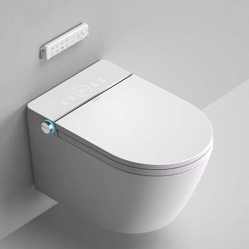 Elongated Wall Hung Toilet Set in White Smart Bidet With Warm Air Dryer Clearhalo 'Bathroom Remodel & Bathroom Fixtures' 'Bidets' 'Home Improvement' 'home_improvement' 'home_improvement_bidets' 'Toilets & Bidets' 7470037
