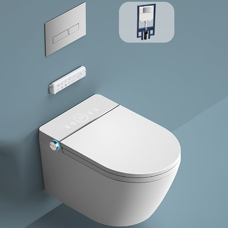 Elongated Wall Mounted Bidet in White Smart Bidet with Heated Seat Toilet with Water Tank Clearhalo 'Bathroom Remodel & Bathroom Fixtures' 'Bidets' 'Home Improvement' 'home_improvement' 'home_improvement_bidets' 'Toilets & Bidets' 7470046