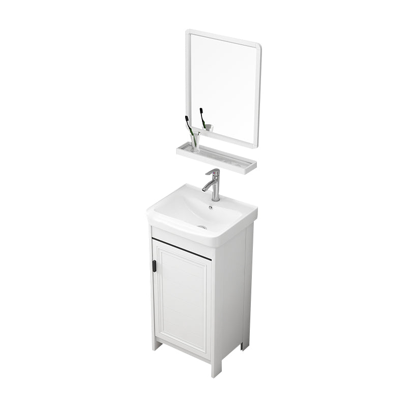 Modern Bathroom Sink Vanity Freestanding Single-Sink Bathroom Vanity Set Vanity & Faucet & Mirrors 17"L x 14"W x 32"H Towel Bar Not Included Clearhalo 'Bathroom Remodel & Bathroom Fixtures' 'Bathroom Vanities' 'bathroom_vanities' 'Home Improvement' 'home_improvement' 'home_improvement_bathroom_vanities' 7470737