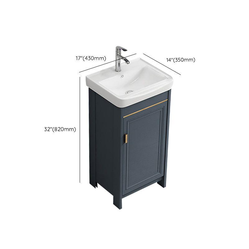 Single Blue Freestanding Bathroom Vanity Modern Metal Base Bath Vanity Clearhalo 'Bathroom Remodel & Bathroom Fixtures' 'Bathroom Vanities' 'bathroom_vanities' 'Home Improvement' 'home_improvement' 'home_improvement_bathroom_vanities' 7470827