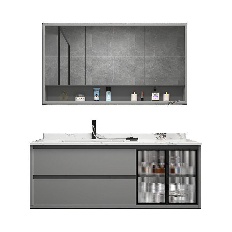 Modern Vanity Set Single Gray Rectangular Wall Mount Bath Vanity Vanity & Faucet & Mirror Cabinet https://res.litfad.com/site/img/item/2023/02/08/7476432/1200x1200.jpg Clearhalo 'Bathroom Remodel & Bathroom Fixtures' 'Bathroom Vanities' 'bathroom_vanities' 'Home Improvement' 'home_improvement' 'home_improvement_bathroom_vanities' 7476432