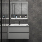 Modern Vanity Set Single Gray Rectangular Wall Mount Bath Vanity Clearhalo 'Bathroom Remodel & Bathroom Fixtures' 'Bathroom Vanities' 'bathroom_vanities' 'Home Improvement' 'home_improvement' 'home_improvement_bathroom_vanities' 7476435